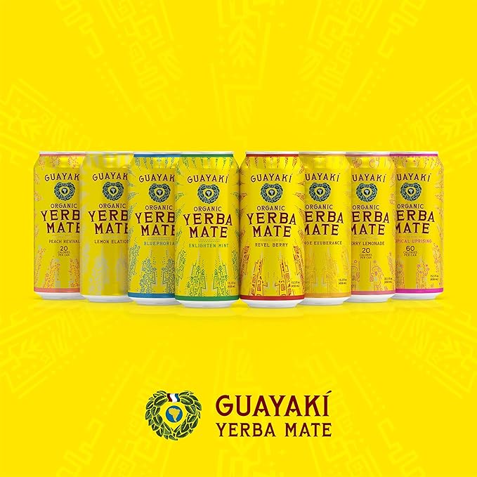 Yerba Madre Organic Yerba Mate Clean Energy Drink Alternative Bundle Orange Exuberance &amp Enlighten Mint Flavors 15.5 Oz (Pack of 24) 150mg Natural Caffeine Smooth Energy &amp Focus