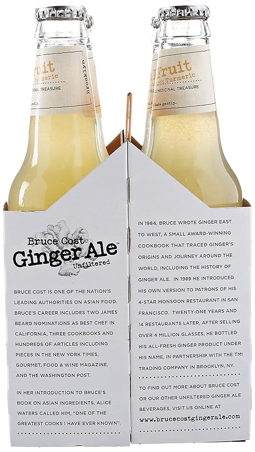 Bruce Ginger Ale Unfiltered Passion Fruit with Yellow Ginger 4 ct