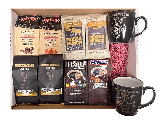 Chocolate and Cream Flavored Ground Coffee Variety Pack 8-Bag Dessert-Inspired Sampler 10–12 oz Each