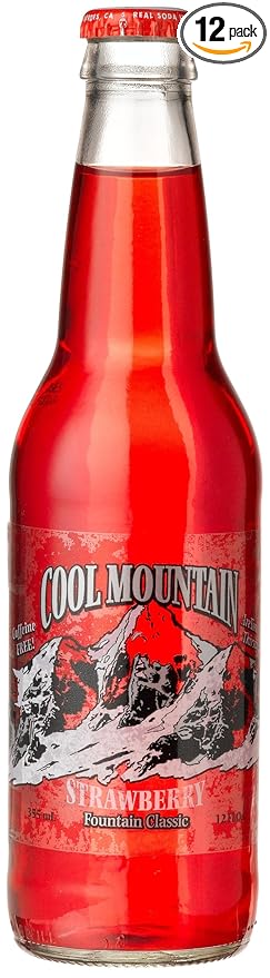 Cool Mountain STRAWBERRY SODA - From Chief Long Neck's Personal Strawberry Patch 12-Ounce Glass Bottle (Pack of 12)