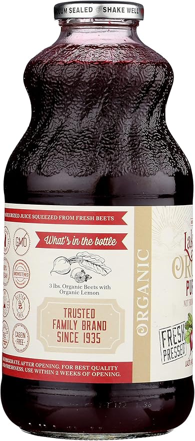 Lakewood Organic Pure Beet Fresh Pressed Beetroot BottleCan 32 Fl Oz Pack of 6