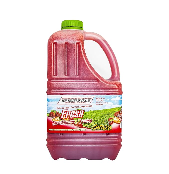 Canoa Fruit Pulp - Made With Real Fruit - 64 Fl Oz - Make Juices Cocktails Desserts and More - Choose From Many Flavors - Strawberry