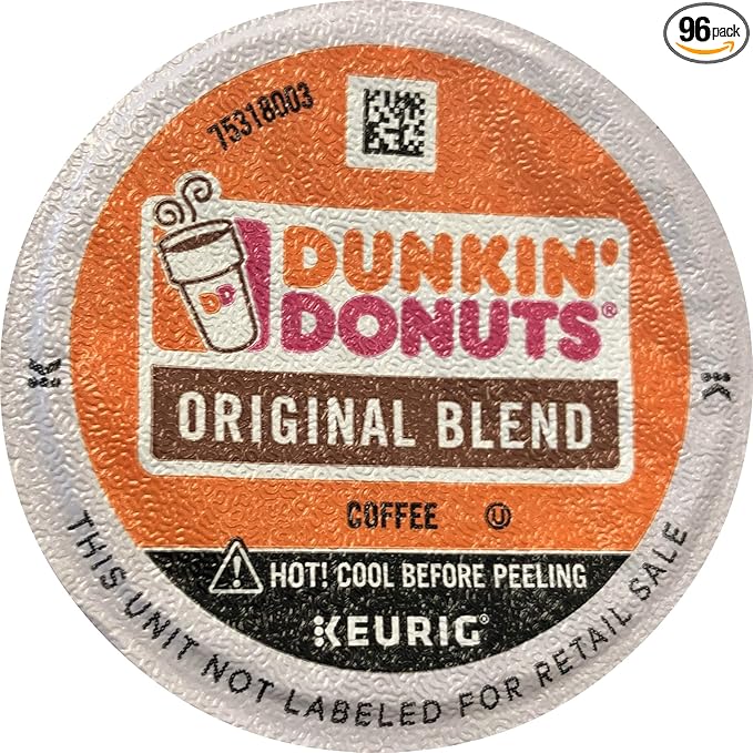 Dunkin Donuts K-Cup Single Serve Pods Original Blend 96 Single Serve Pods (Packaging May Vary)