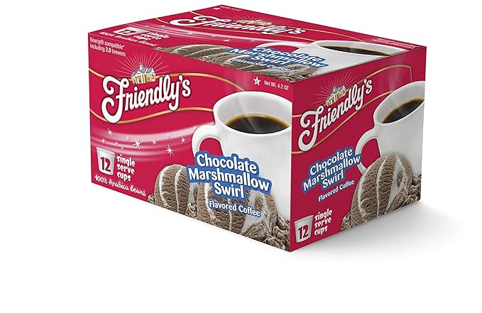 Friendly's Flavored Ice Cream Coffee Pods for Single Serve Brewers (Chocolate Marshmallow Swirl 12 Count) (Pack of 3)