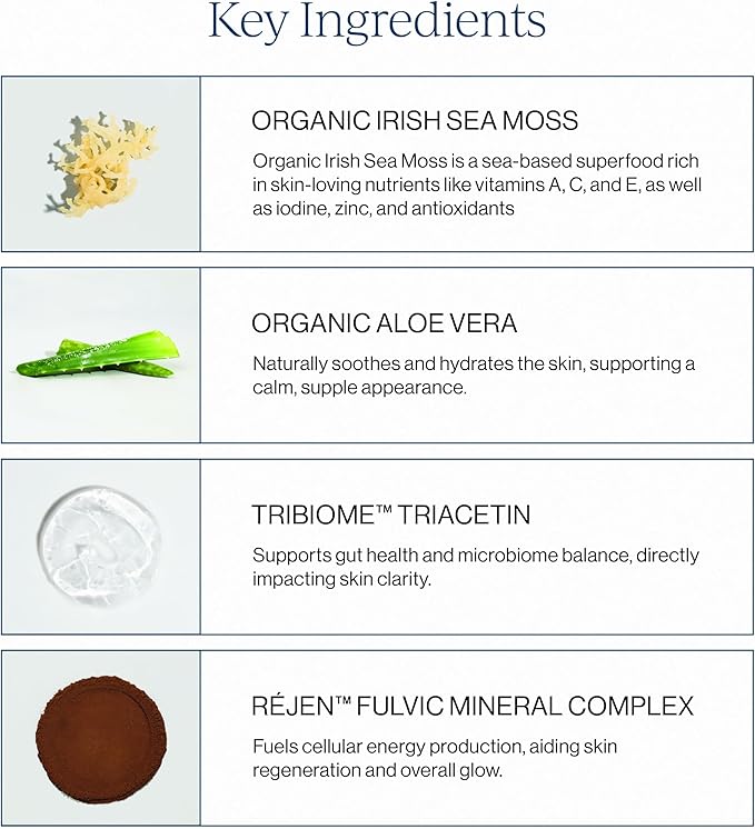 CYMBIOTIKA Irish Sea Moss Supplement Organic Wildcrafted Sea Moss with Aloe Vera Fulvic Minerals Postbiotics Gut Immune Skin Support On The go Packet 52 Servings 2 Month Supply