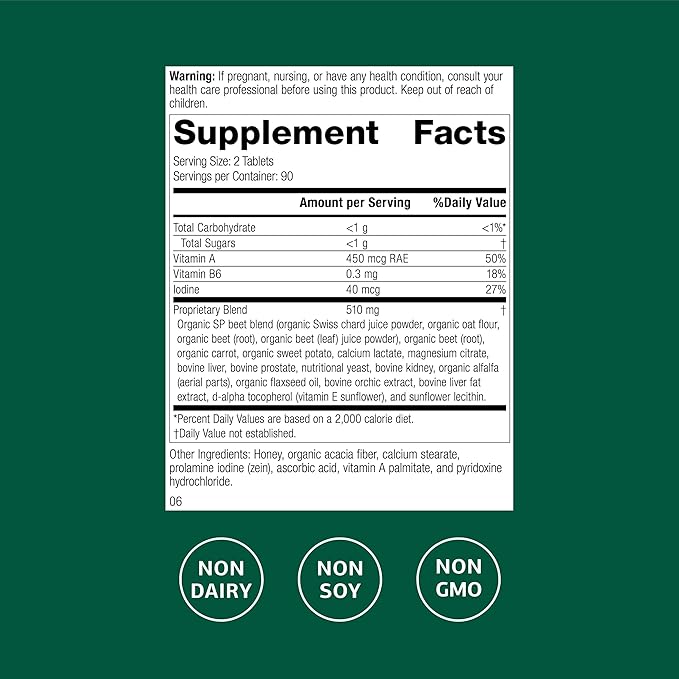 Standard Process A-F Betafood - Support Gallbladder Health &amp Liver Care - Aids Lipid Metabolism &amp Bowel Functioning with Vitamins A &amp B6 - Gluten-Free Non-Dairy &amp Non-Soy - 180 Tablet
