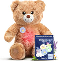Gemma Joy Bedtime Baby Soothers &amp StickyOnes Sleep Patches - Cry Activated Heartbeat Bear Plush Toy Stuffed Animal with Calming Light &amp All-Natural No Melatonin Bedtime Patches for Kids and