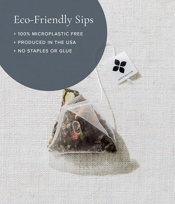 Art of Tea | Organic Earl Grey Black Tea | Earl Grey Tea Bag | 50 Pyramid Black Tea Bag Sachets