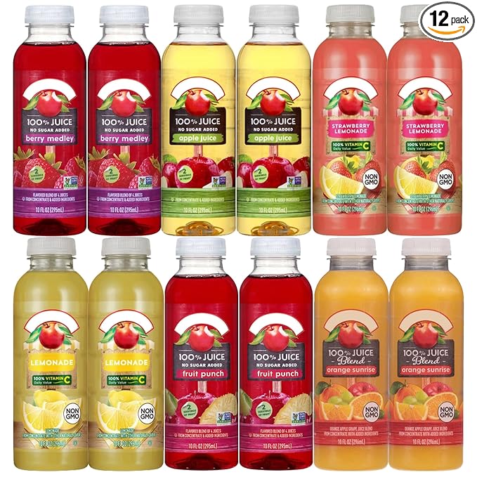 Apple nd Eve's 100% Fruit Juice Variety Pack 12 Bottles (10 fl oz Each) – Lemonade Strawberry Lemonade Apple Berry Medley Fruit Punch &amp Orange Sunrise