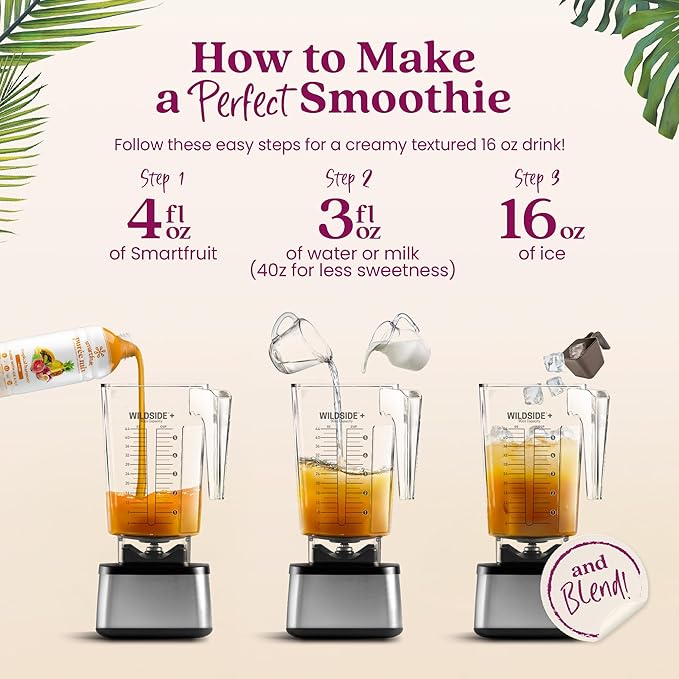 Smartfruit Tropical Harmony + Aloe – 100% Real Fruit Purée with Pineapple Passion Fruit Papaya &amp Guava – Great for Smoothies Juice Yogurt Cocktails Teas – High in Vitamin A &amp C – 2-Pk 4