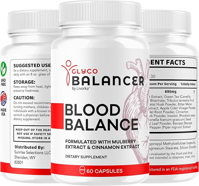 Glyco Balancer Capsules - Official GlycoBalancer Supplement Support Pills Advanced Formula All Natural Premium Ingredinets for Health Support Vitamins and Wellness 60 Capsules for 1 Month