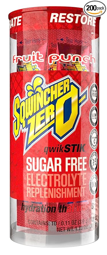 Sqwincher Zero Qwik Stik Sugar Free 4 Flavor Variety Pack .11 oz (Pack of 200)