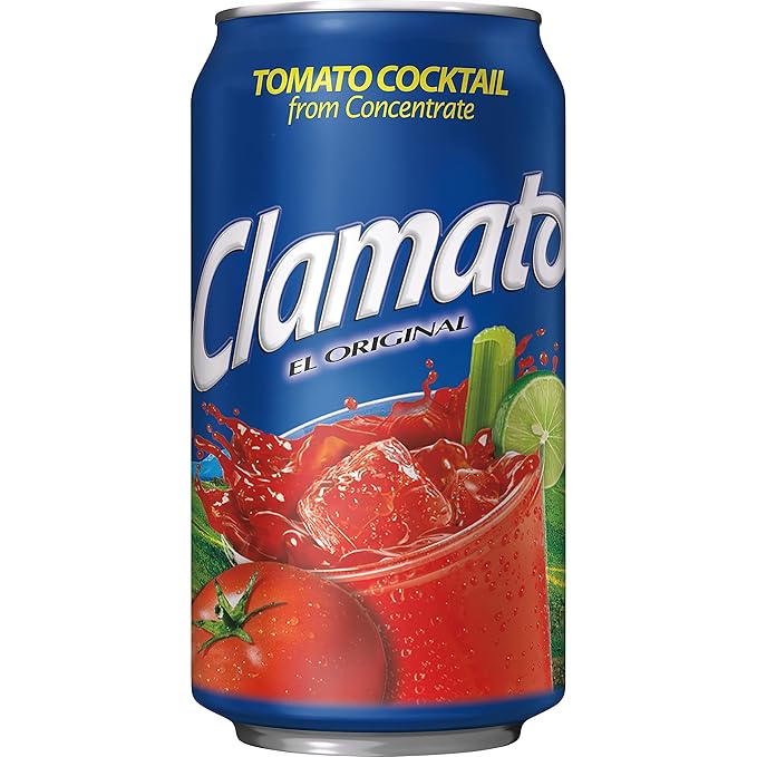 Clamato Original Tomato Cocktail 11.5 fl oz can (Pack of 24) Flavored With Tomato Juice &amp Spices Perfect Mixer for the Authentic Michelada Bloody Mary Drinks and Seafood Cocktail