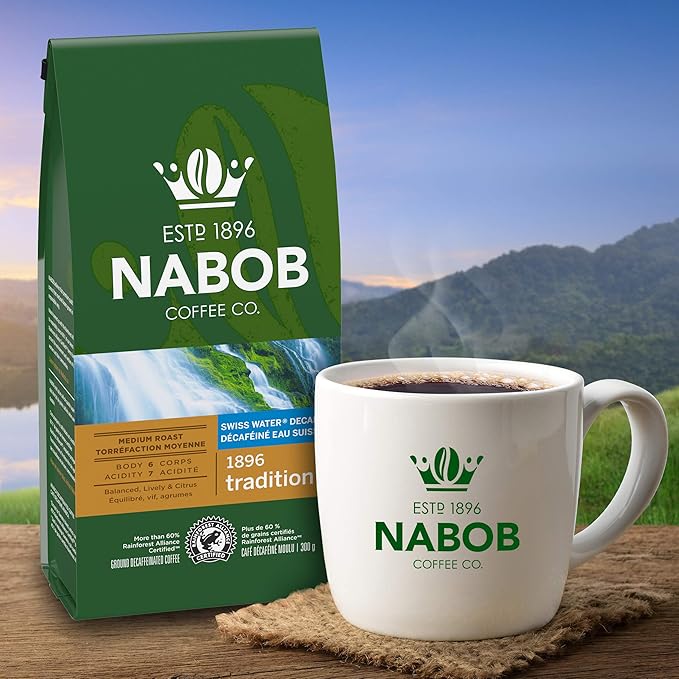 Nabob 1896 Tradition Ground Decaffeinated Coffee 300g/10.6 oz. (Pack of 6) {Imported from Canada}