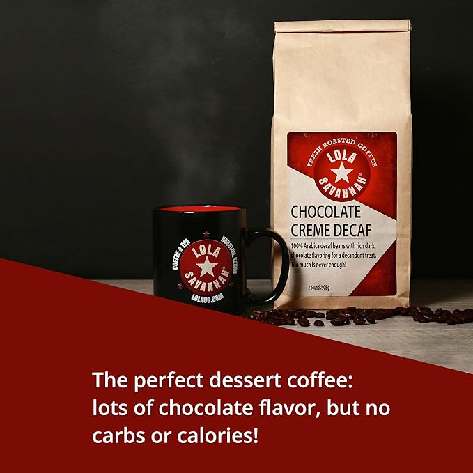 Lola Savannah Lightly Flavored Chocolate Creme Ground Decaf Coffee 2lb 1 Pack