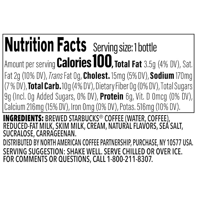Starbucks Frappuccino Lite Sea Salt Caramel Gelato 9.5 Fl Oz Bottles (Pack of 12)