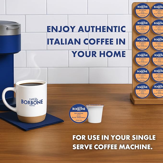 Caffè Borbone Breakfast Blend Coffee (60 Count) – Medium Light Roast 100% Arabica Roasted in Naples with Notes of Chestnut and Caramel – Single Serve Coffee Pods Compatible with K-Cup Brewers