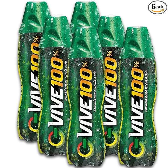 Generic Vive 100% - Bebida energizante por 380 ml - Incluye Paquete de 6 unidades - Energy drink 12.8 fl oz - Includes Pack of 6 - Importado de Colombia -