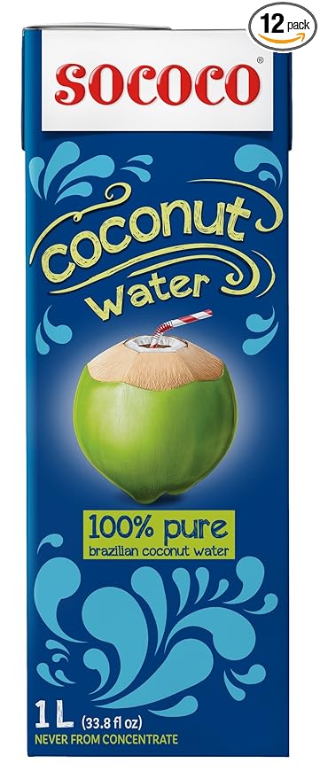Sococo coconut water 1L (33.8oz) Pack of 12