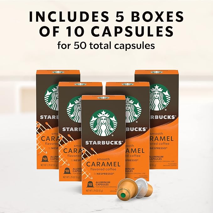 Starbucks by Nespresso Original Line Caramel Flavored Coffee 50-count Espresso Pods