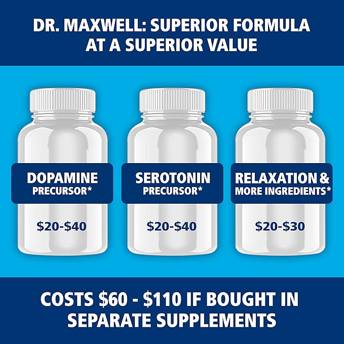 Serotonin and Dopamine Supplements Better Than Dopamine or Serotonin Support Only. Helps Maintain Normal Neurotransmitter Levels. Mucuna Pruriens 5-HTP 60 Capsules Women Men