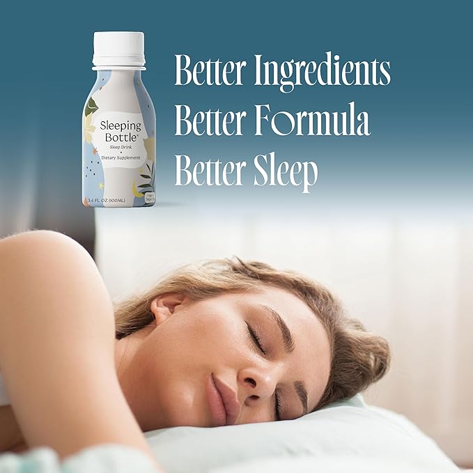 Sleep Aid Drink Melatonin Free Vegan No-Sugar Cherry Flavor (3.4 Fl Oz Pack of 6)
