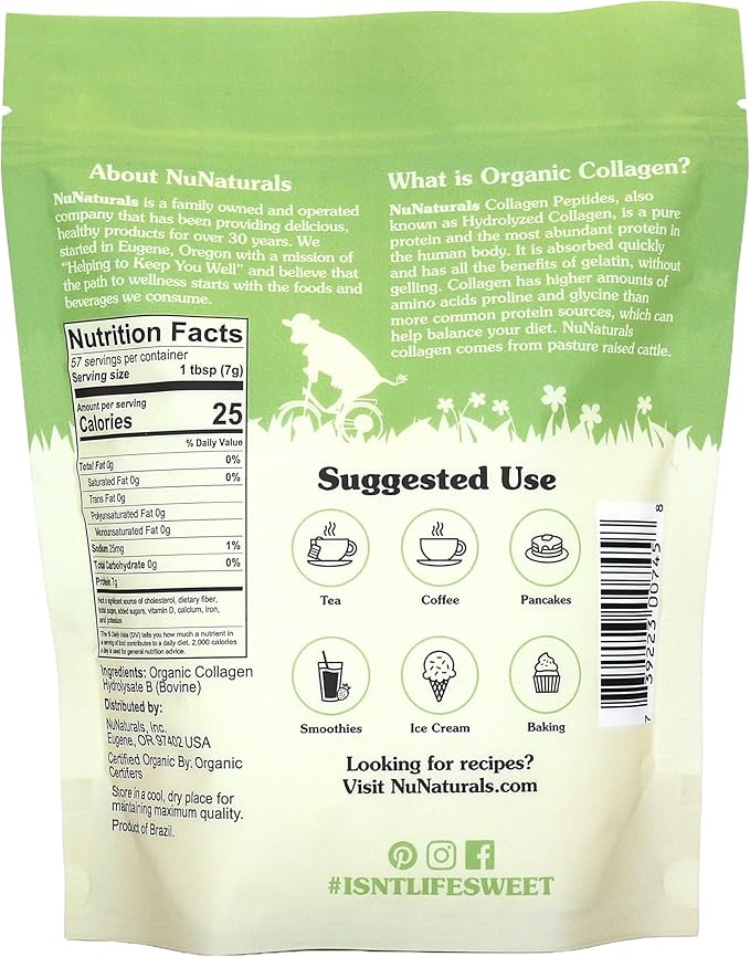 Nunaturals Organic Collagen Peptides 14 oz