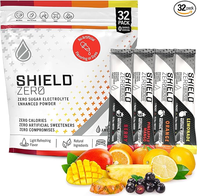 SHIELD® Zero Sugar-free Electrolyte Replenisher Powder Stick (9g) case of 100 Orange