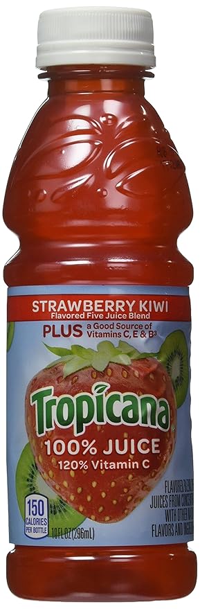 Tropicana Juice Strawberry Kiwi 10 Fl Oz (Pack of 15)