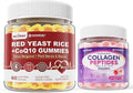 Suagr Free Red Yeast Rice Gummies 2400MG with CoQ10 + Collagen Gummies for Women &amp Men