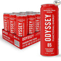 Odyssey Functional Energy Drink for Focus Cognition &amp Mood Support 12 Pack - Adaptogenic Drink with 85mg Green Tea Caffeine Lion’s Mane Cordyceps L-Theanine &amp Ginseng Passion Fruit Orange