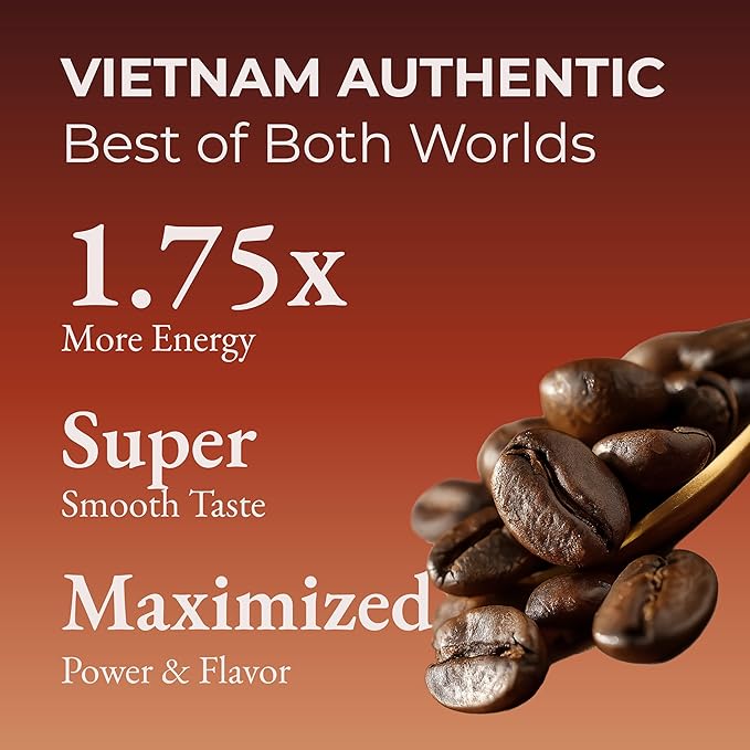 Cafely SaiGon OG - Robusta &amp Arabica Blend Whole Bean Vietnamese Coffee – Dark Roast High Caffeine (Bold &amp Smooth) Signature Blend Low Acid Single Origin Direct Trade For Espresso Phin
