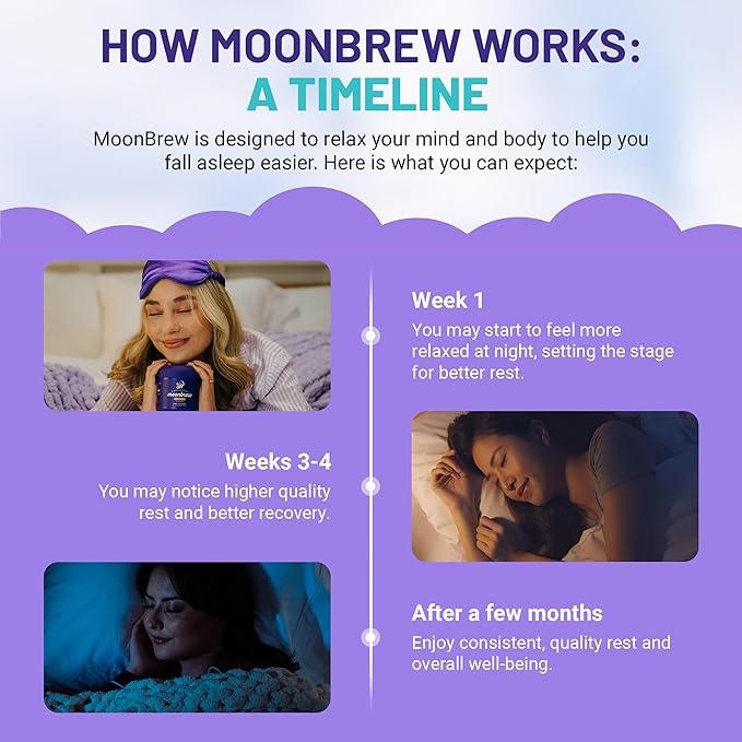 MoonBrew Nighttime Magnesium Hot Cocoa Jar Natural Sleep Aid Drink Mix for Adults - Calming Melatonin-Free Sleep Support - Sleepy Hot Chocolate Powder with L-Theanine Chamomile &amp Zinc Glycinate