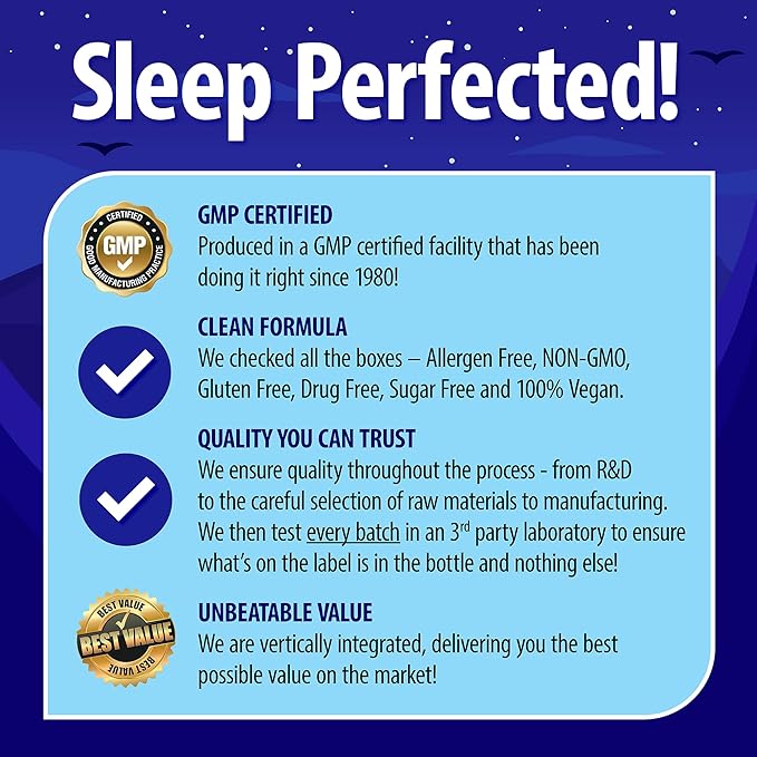 Nature's Perfect Night Melatonin 5mg Quick Dissolve Mixed Berry 200 Count with Serenity Magnesium Powder 15 oz Lemon Raspberry