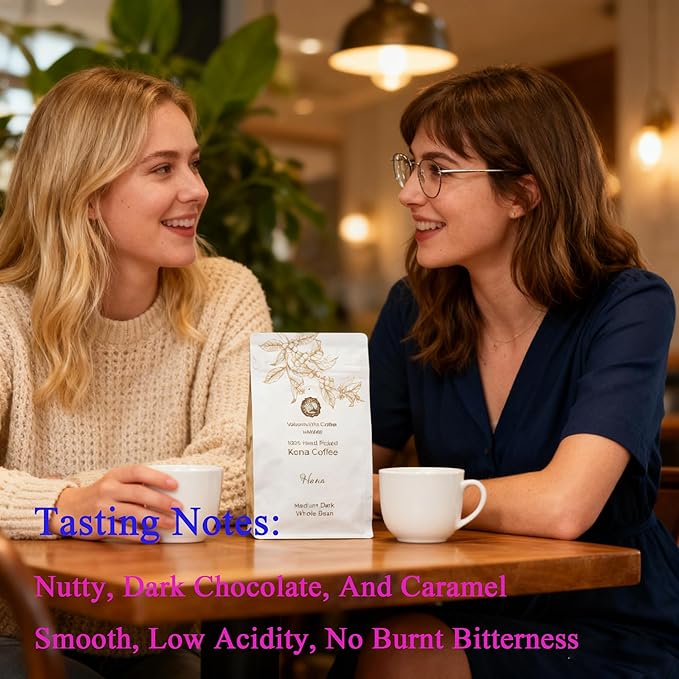 Hawaiian Kona Coffee Beans No. 1 Grade 100% Kona No Blend Medium Dark Roast Whole Bean from Our Coffee Estate in Hawaii Smooth and Low Acidity(Hana 7 oz)