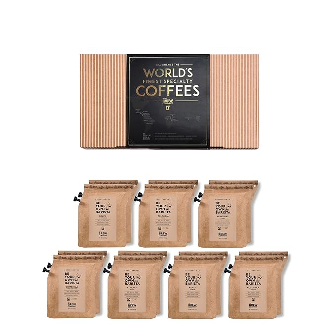 Original Gourmet Coffee Gift Set for Men &amp Women - 14 World's Finest Single Origin Specialty &amp Organic Coffees in Innovative Brewers | Sampler Box for Coffee Lover to Brew &amp Enjoy Anytime