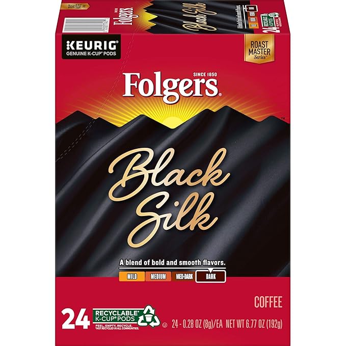 Folgers Black Silk Dark Roast Coffee 96 Keurig K-Cup Pods