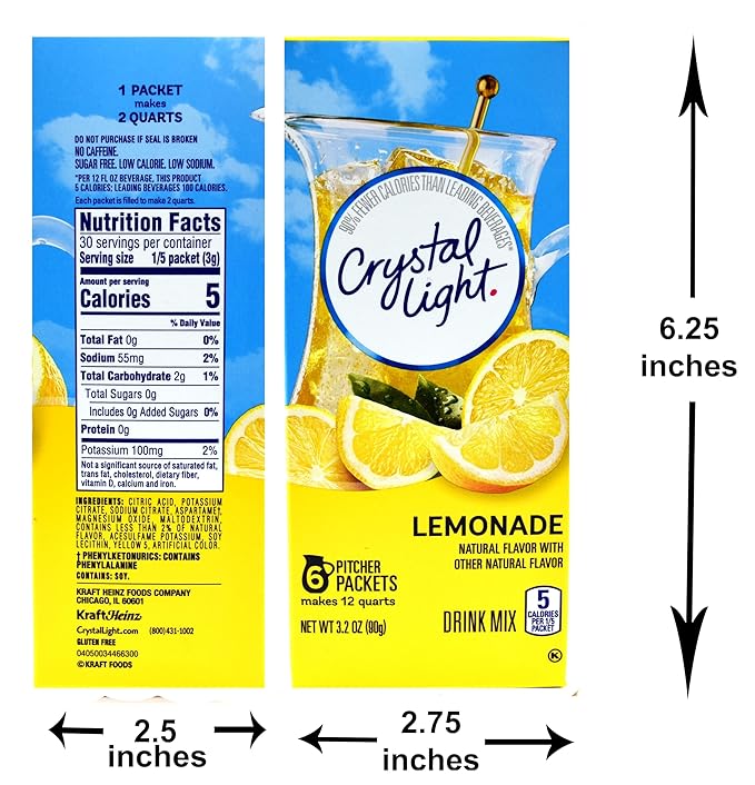 Crystal Light Lemonade Drink Mix (12-quart) 3.2-ounce Packages (Pack of 2)