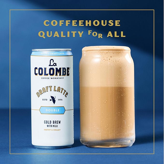 La Colombe Coffee Double Draft Latte 11 fl oz Cans (Pack of 12) Coffeehouse Quality Cold Brew Specialty Grade Coffee Beans Ready-to-Drink On-the-Go