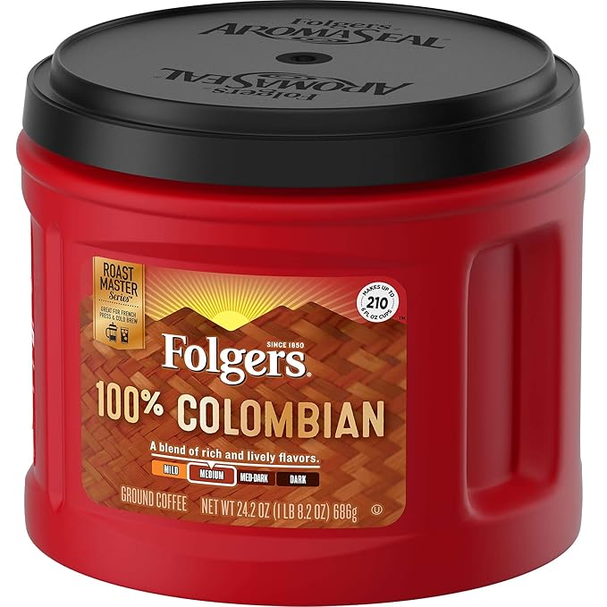 Folgers 100% Colombian Medium Roast Ground Coffee 24.2 Ounces