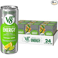 V8 +ENERGY Lemon Lime Energy Drink Made with Real Vegetable and Fruit Juices 11.5 FL OZ Can (6 Packs of 4)