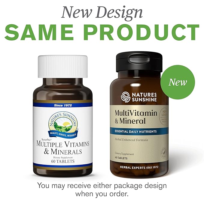 Nature's Sunshine Multiple Vitamins and Minerals 60 Tablets | Powerful Multivitamin Supplies The Body with 100 Percent of The Daily Value for 17 Essential Vitamins and Minerals