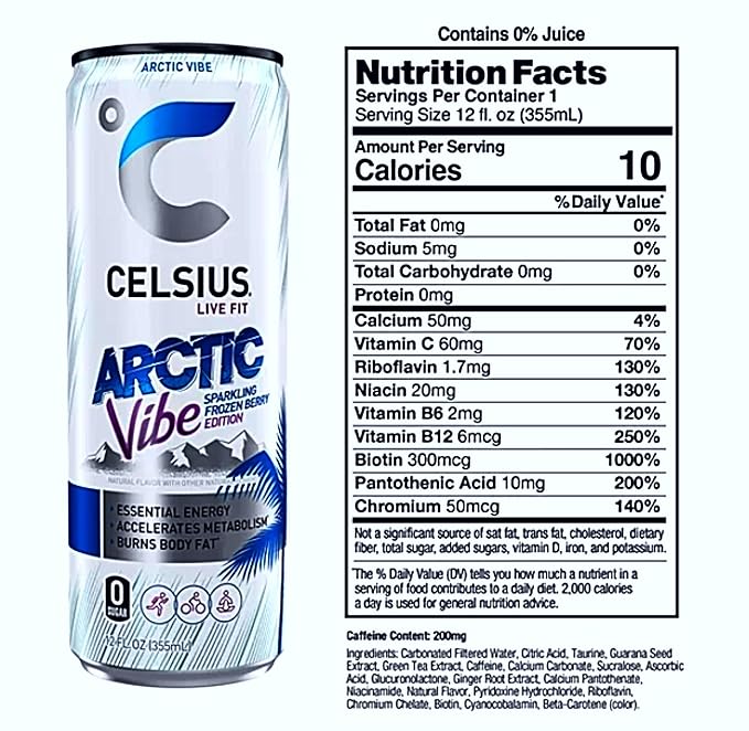 CELSIUS Energy Drink | Assortment of Energy Drinks Flavors is Sugar Free and Keto Friendly Drink – (BETRULIGHT 12 Fl Oz Pack of 6)