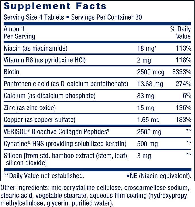 Life Extension Hair Skin &amp Nails- Collagen Plus 120 Count