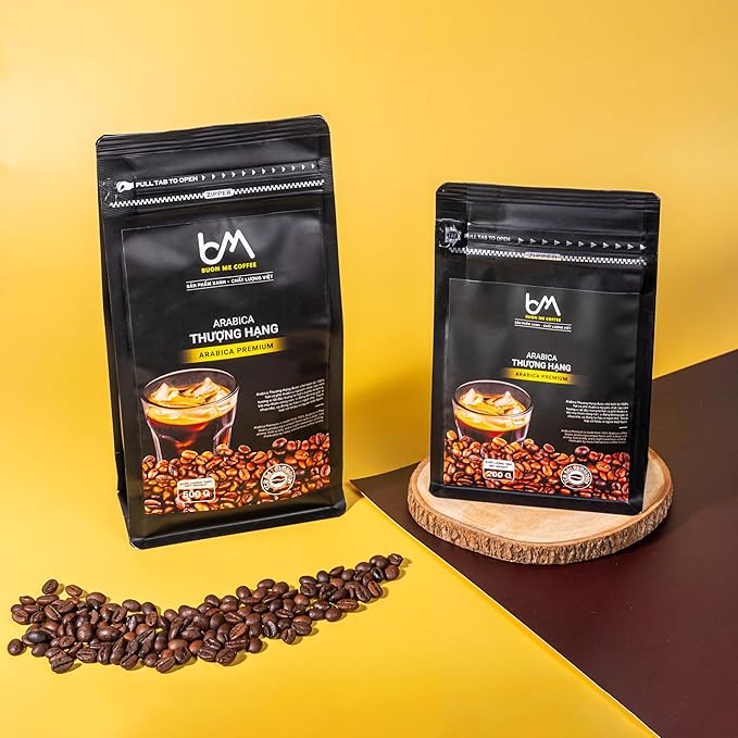 Buon Me Coffee Premium Arabica Ground Coffee Medium Roast 100% Original Arabica Coffee Beans Medium Roast Vietnamese Coffee Strong Flavor for Espresso 17.6oz Bag