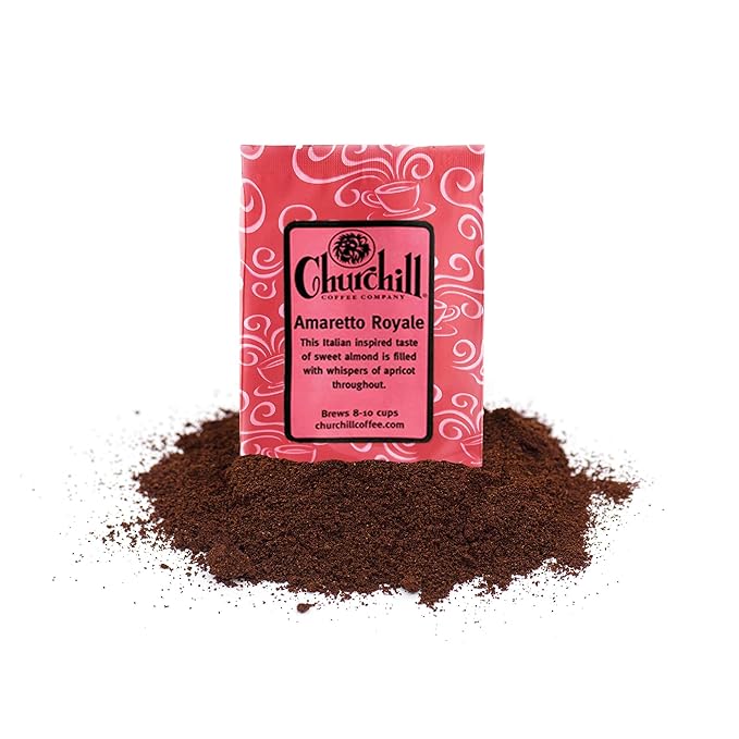 Churchill Coffee Amaretto Royal 10 Portioned Packs -1.5 oz each - Ground - Flavored Coffee
