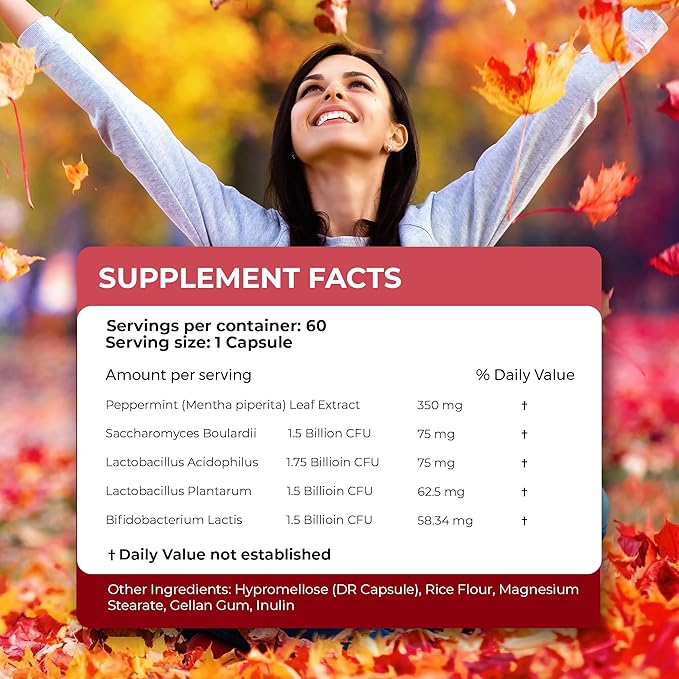 SIBO | IBS Relief (Clinical Grade Treatment) Bloating Diarrhea Leaky Gut Gas | Delayed Release Peppermint | Supplement Effective On Irritable Bowel Syndrome &amp Small Intestine Bacteria Overgrowt