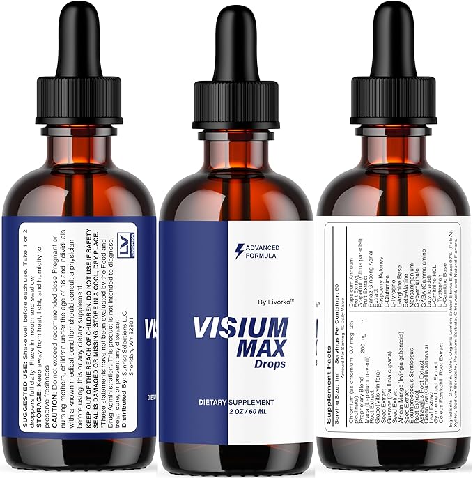 Visium Max Drops - Visium Max Drops Health Support Supplement All Natural Premium Advanced Liquid Formula Drop for Overall Wellness and Support Health 1 Bottle for 1 Month