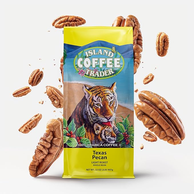 Magnum Exotics Island Hazelnut Ground Coffee - Flavored Hazelnut Medium Light Roast Coffee Grounds Gourmet Roasted Bulk Brew Rich &amp Smooth Flavor Fresh Roast - 32 oz (2 lb) Bag