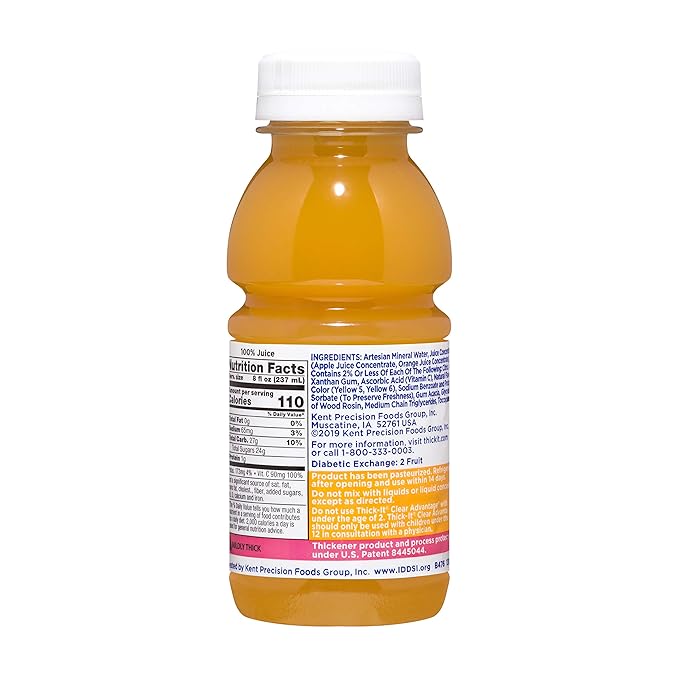 Thick-It Clear Advantage Mildy Thick Orange Juice Nectar Consistency Ready-to-Drink Digestible Swallowing Aid Hydration on the Go Convenient &amp Ready-to-Use 8 oz Bottle (24 Pack)